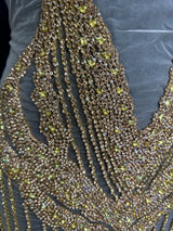 Gold Rhinestone Bodice Applique