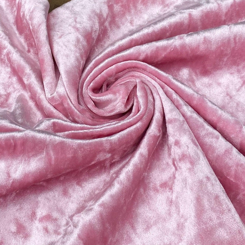 Stretch Crushed Velvet Baby Pink