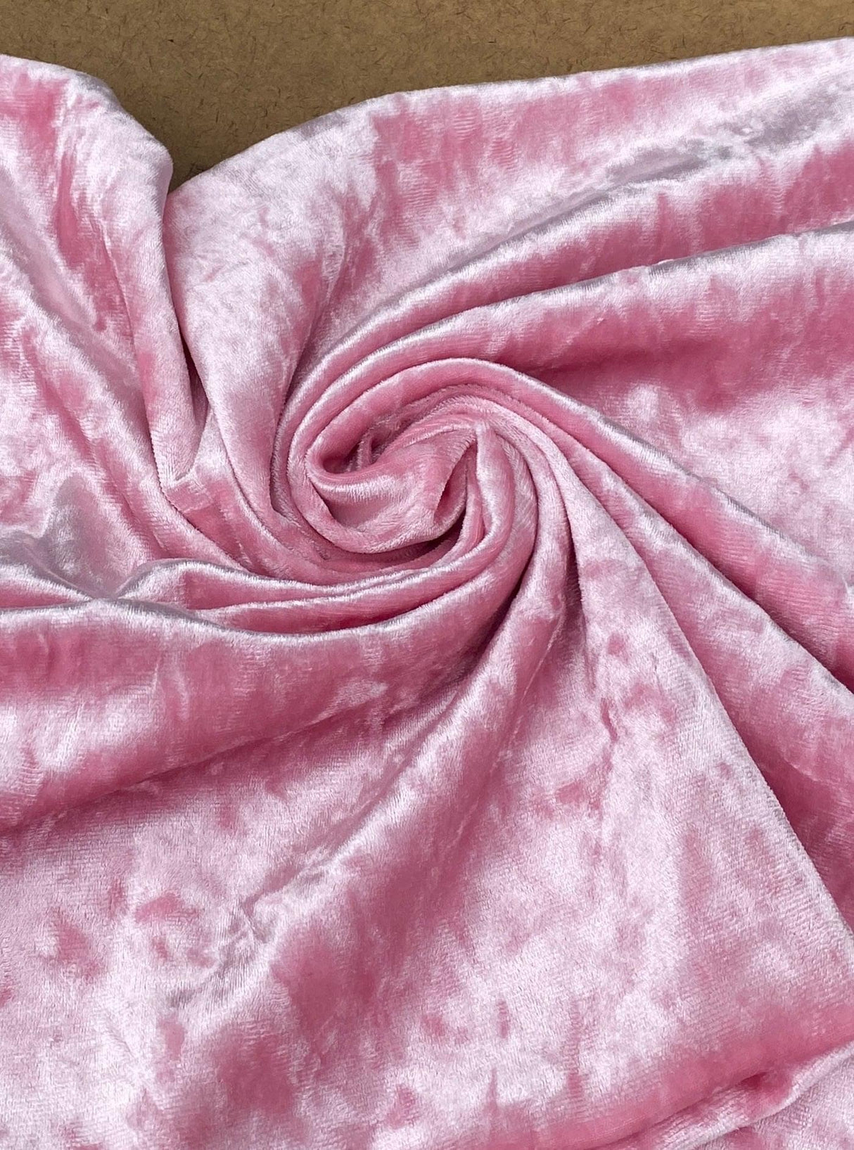 Stretch Crushed Velvet Baby Pink