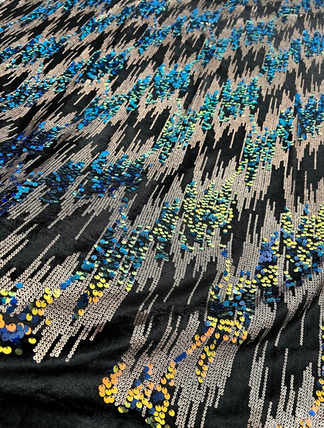 Stretch Sequin Velvet Multicolor
