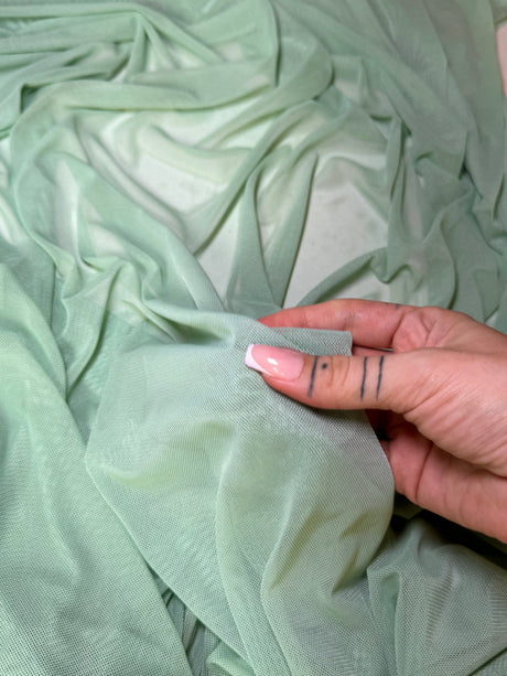 4 Way Stretch Power Mesh Sage Green