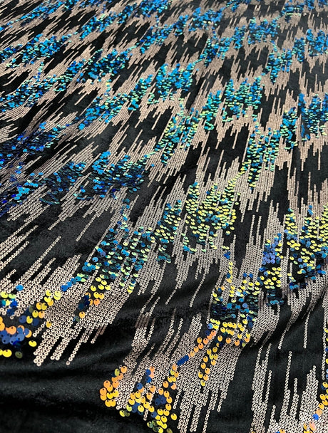 Stretch Sequin Velvet Multicolor