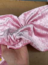 Stretch Crushed Velvet Baby Pink