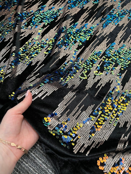 Stretch Sequin Velvet Multicolor