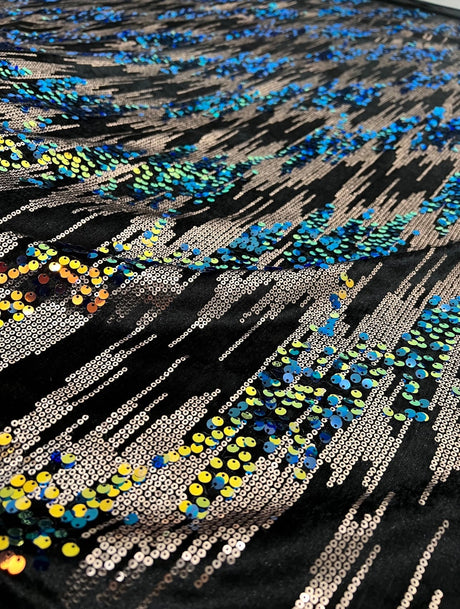 Stretch Sequin Velvet Multicolor