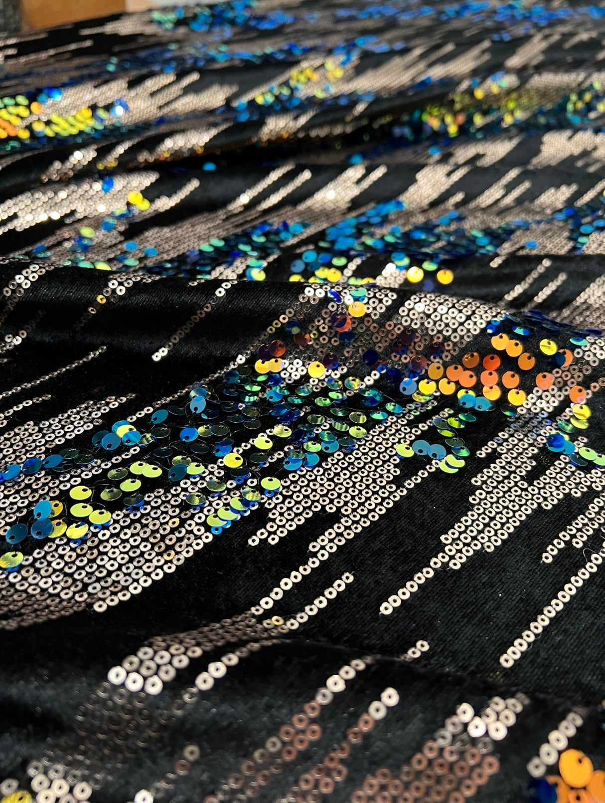 Stretch Sequin Velvet Multicolor