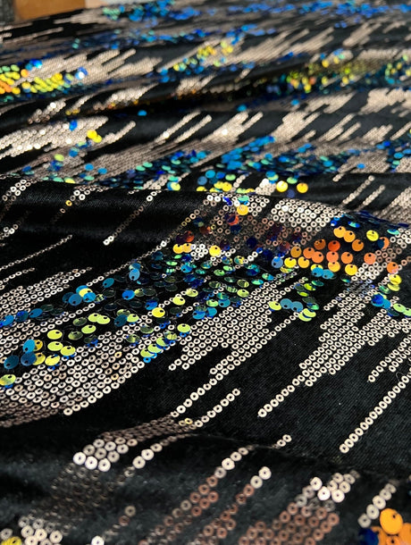 Stretch Sequin Velvet Multicolor