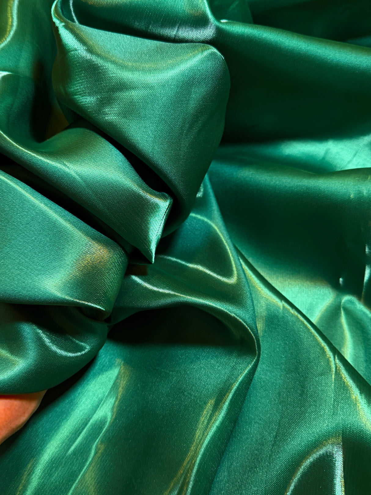 Liquid Bridal Satin Emerald Green