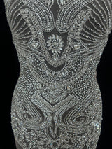 Silver Rhinestone Bodice Appliqué
