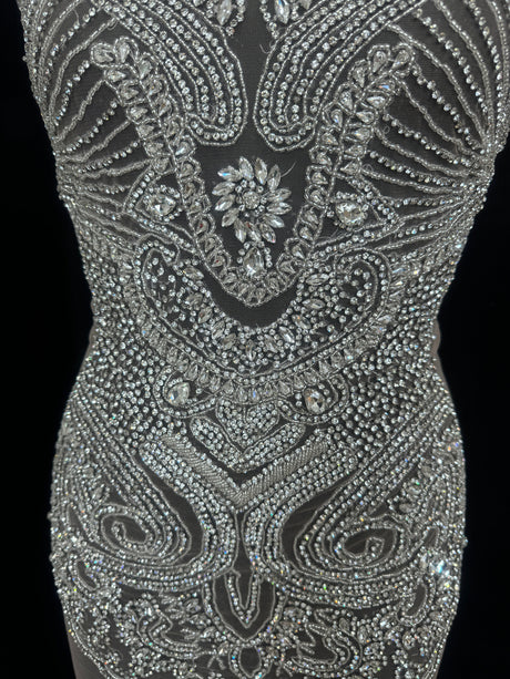 Silver Rhinestone Bodice Appliqué