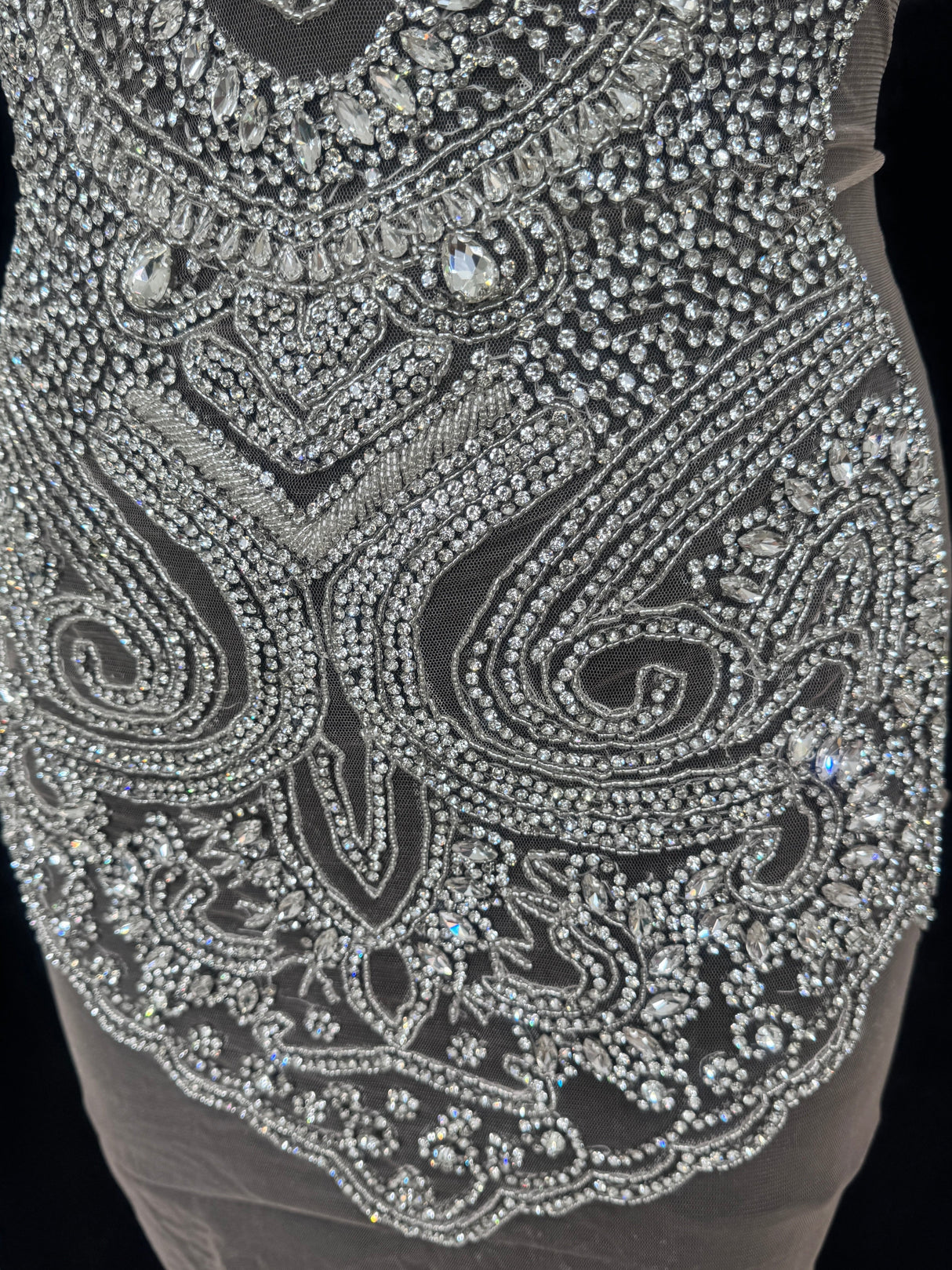 Silver Rhinestone Bodice Appliqué