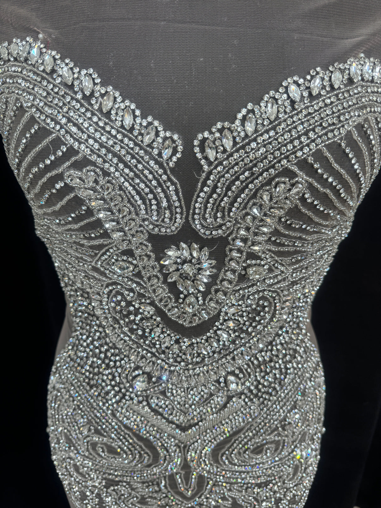 Silver Rhinestone Bodice Appliqué