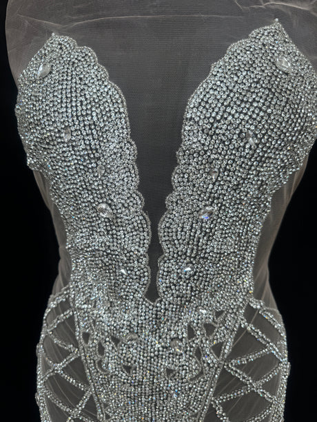 Silver Rhinestone Bodice Appliqué