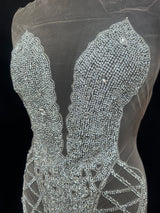 Silver Rhinestone Bodice Appliqué