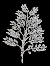 Silver Bridal Leaves Rhinestone Applique