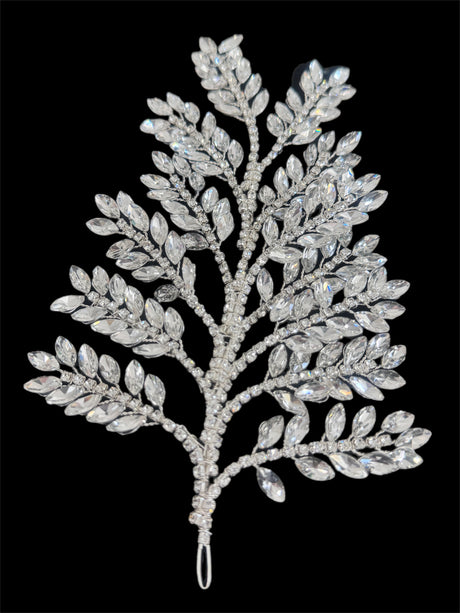 Silver Bridal Leaves Rhinestone Applique