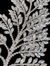 Silver Bridal Leaves Rhinestone Applique