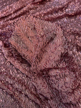 Stretch Bugle Beaded Mesh Dusty Rose