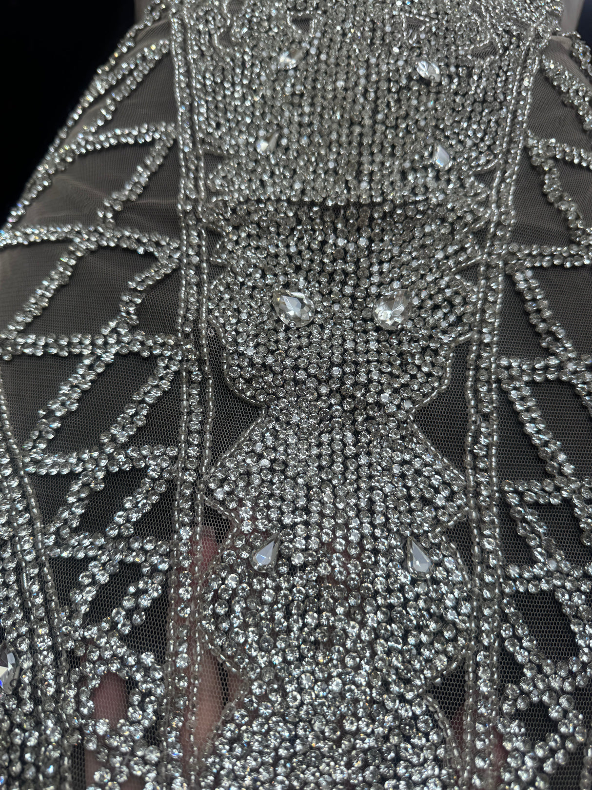 Silver Rhinestone Bodice Appliqué