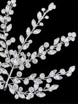 Silver Leaves Bridal Rhinestone Applique