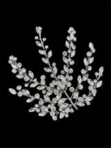 Silver Leaves Bridal Rhinestone Applique