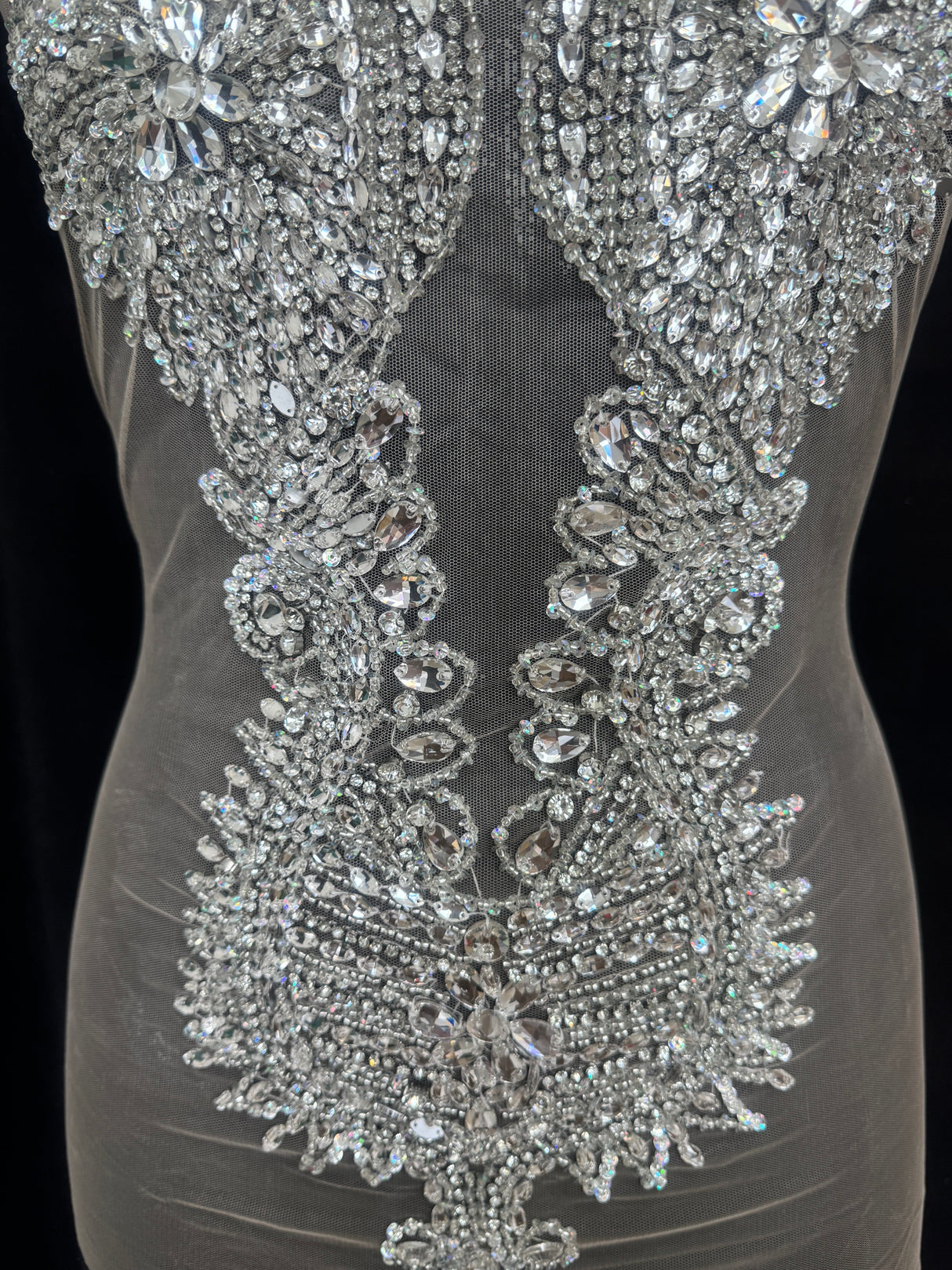 Silver Rhinestone Bodice Appliqué