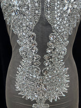 Silver Rhinestone Bodice Appliqué