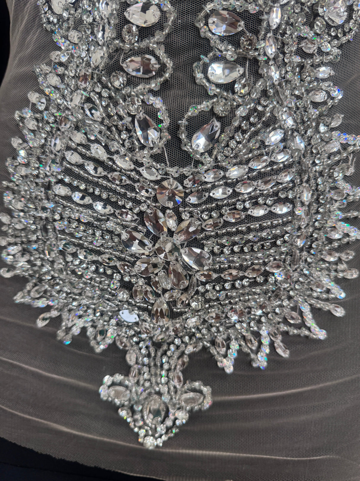 Silver Rhinestone Bodice Appliqué