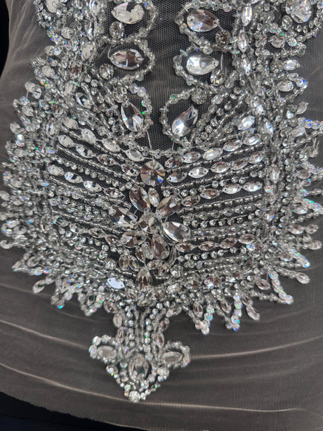 Silver Rhinestone Bodice Appliqué