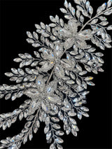 Silver Bridal Leaves Rhinestone Applique