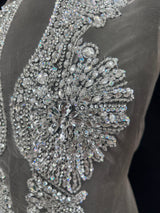 Silver Rhinestone Bodice Appliqué