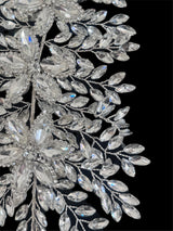 Silver Bridal Leaves Rhinestone Applique