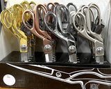 Professional Tailor Scissors Stainless Steel Fabric - Chrome Gold, Brushed Copper, Chrome Silver, Brushed Nickel, 8" Length, 2.35" Width, 0.79" Height