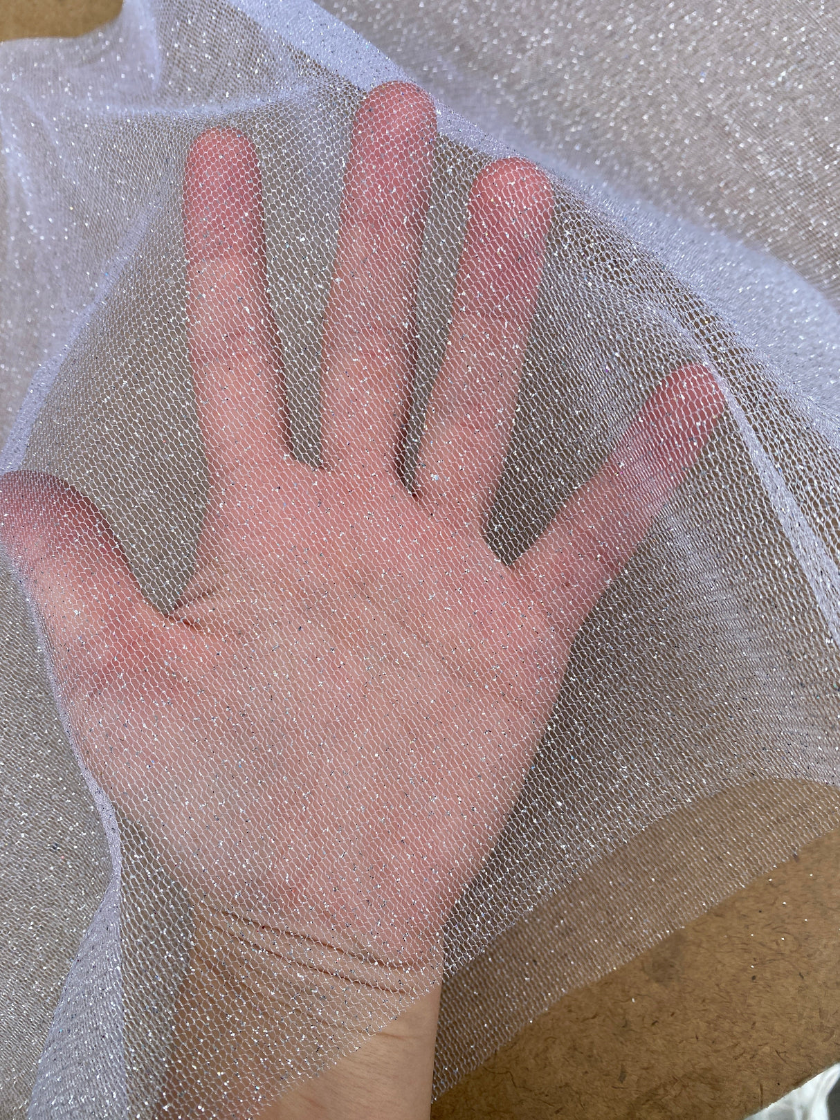 White Glitter Tulle