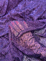 Stretch Bugle Beaded Power Mesh Purple
