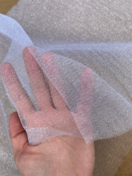 White Glitter Tulle