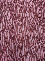 Glitter Lace on Mesh Burgundy