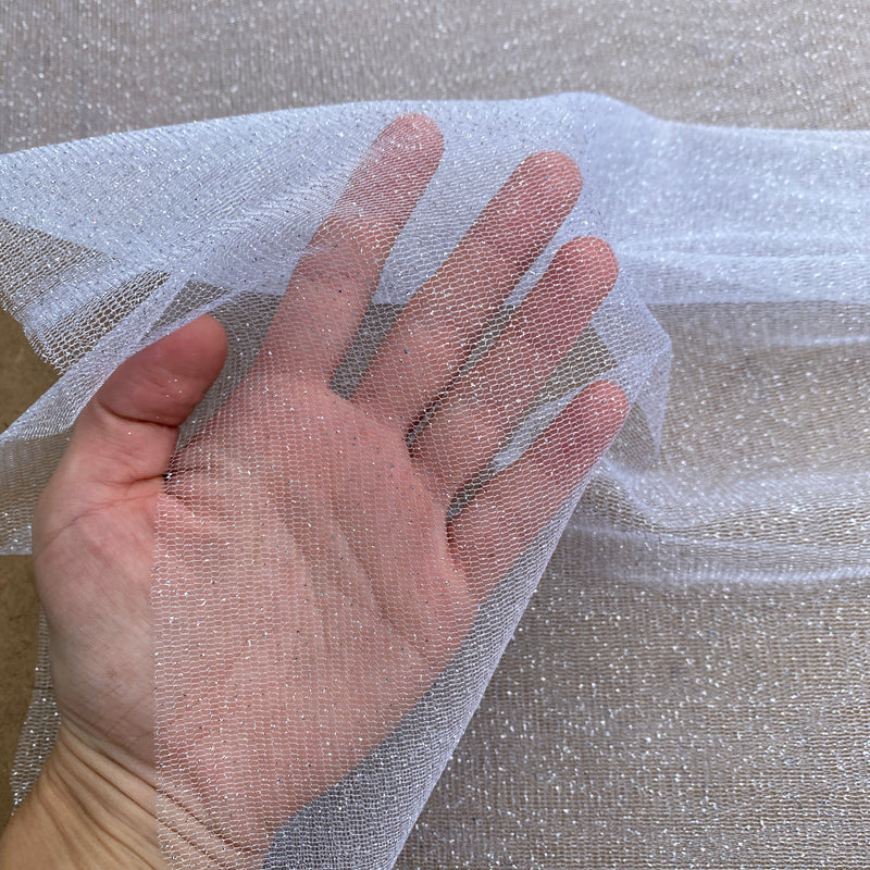 White Glitter Tulle