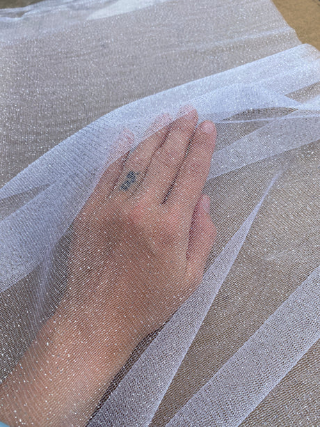 White Glitter Tulle