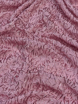 Stretch Bugle Beaded Mesh Blush Pink