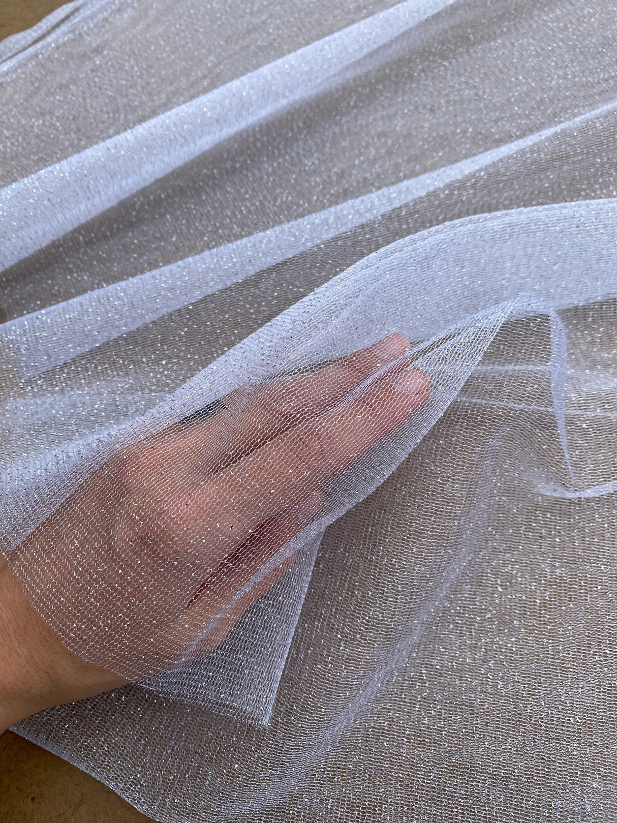 White Glitter Tulle