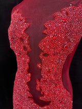Red Rhinestone Bodice Applique
