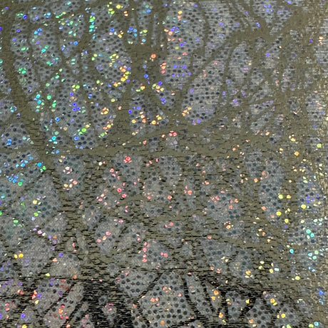 Polyester Spandex Foggy Foil Fabric 4-Way Stretch Chaos