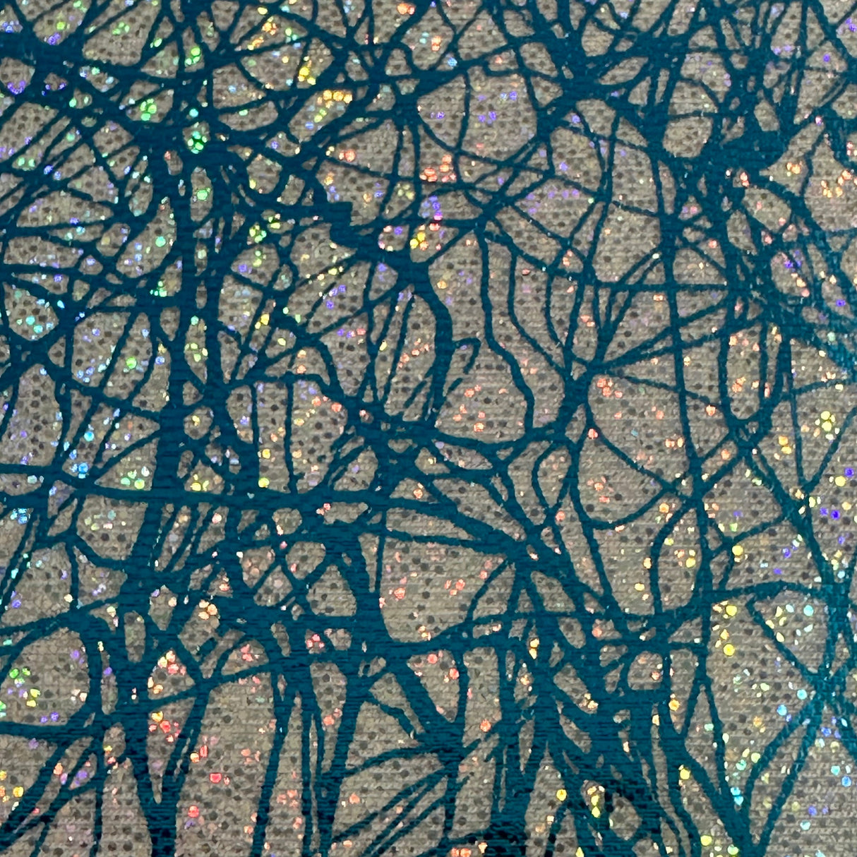 Polyester Spandex Foggy Foil Fabric 4-Way Stretch Chaos
