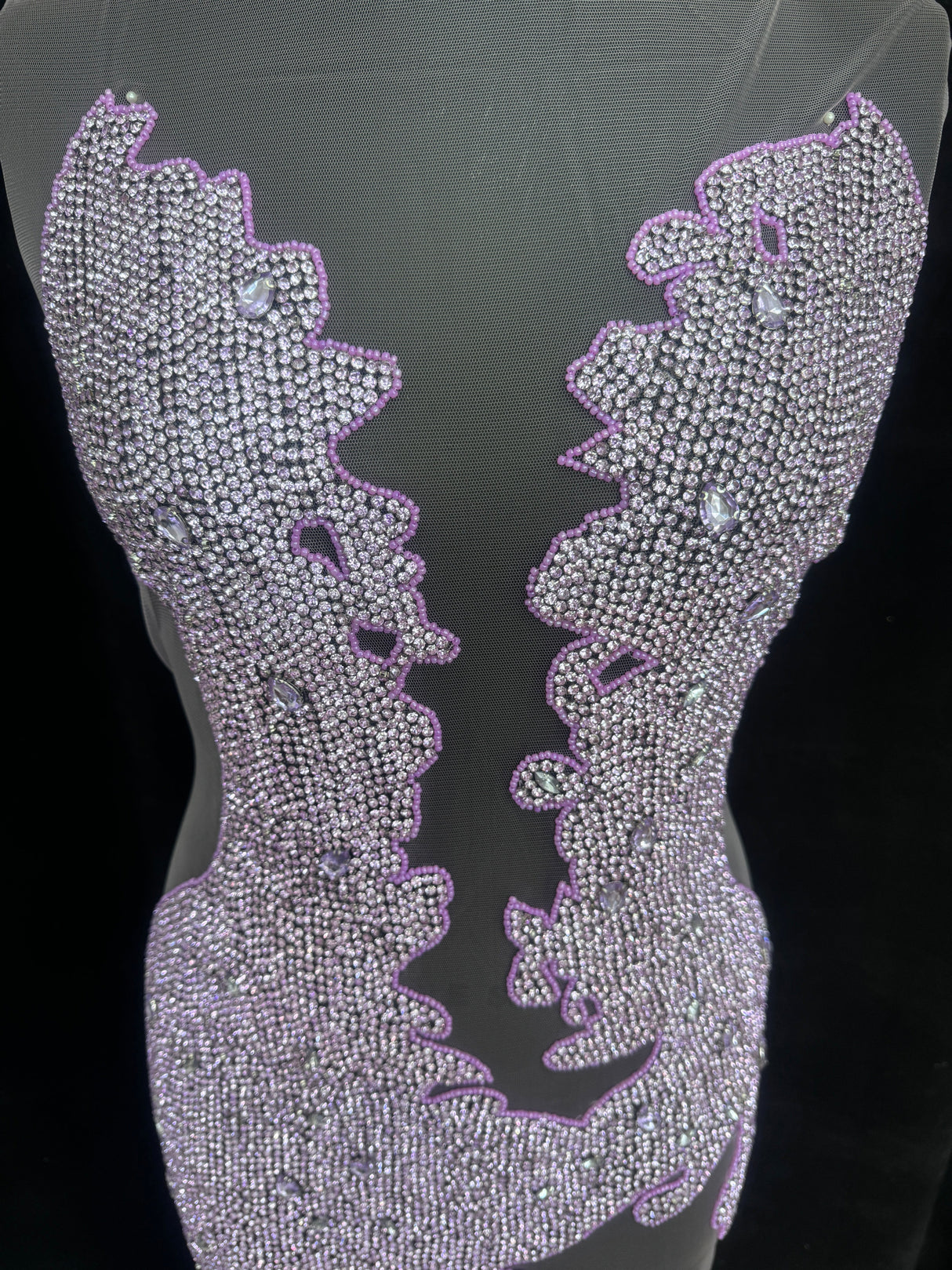 Rhinestone Bodice Applique Lilac