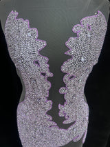 Rhinestone Bodice Applique Lilac