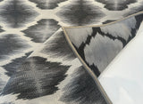 Obli Circles Polyester Fabric - Charcoal Gray Reversible Geometric Diamond Pattern, 62" Width (1 Yard)