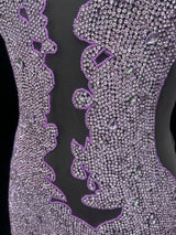 Rhinestone Bodice Applique Lilac