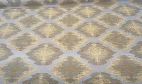 Obli Golden Geige Reversible Heavy Chenille Upholstery Fabric - Golden Beige Geometric Pattern, 62" Width (1 Yard)