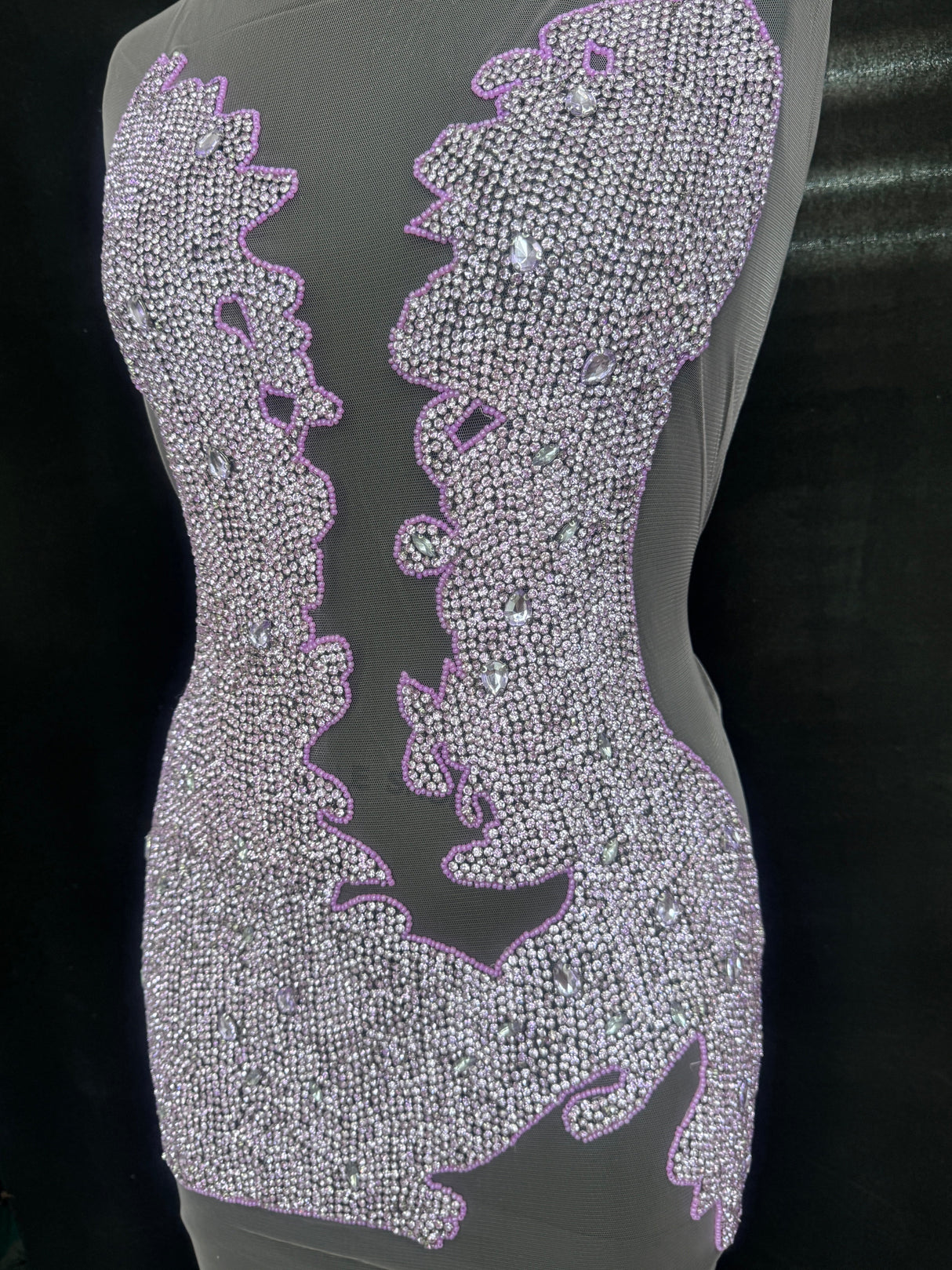 Rhinestone Bodice Applique Lilac